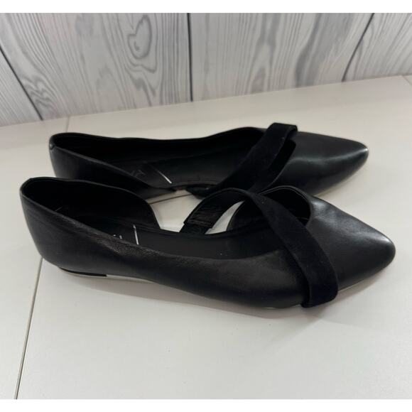 Anthropologie Sava Leather Flats with Suede Detail Black Pointed Toe 7.5 EU38 r1 - Picture 5 of 8